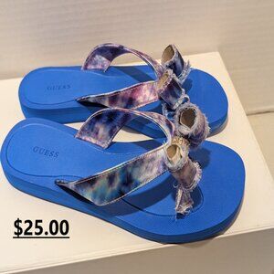 BRAND NEW NO BOX GUESS FLIP FLOPS BLUE 9 M